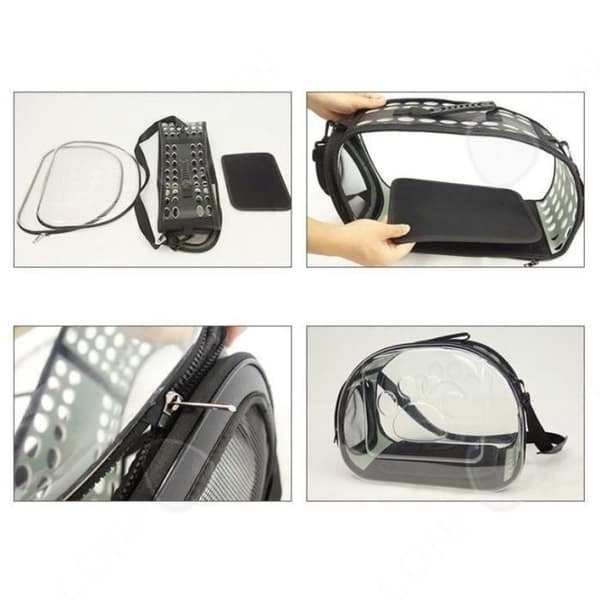 CONFO® Transparent Pet Ryggsäck Andas Resebärare Axelväska Hopfällbar Dog Bag