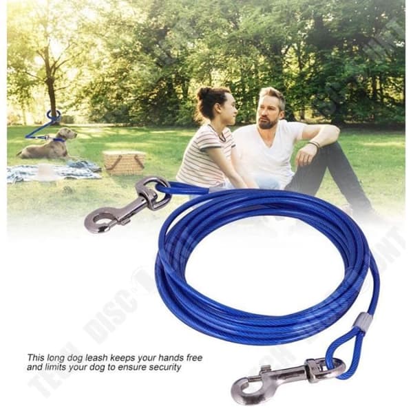 TD® Double Head Husdjurskoppel One Trail Två förlängd järnkedja Trådrep Dog Chain