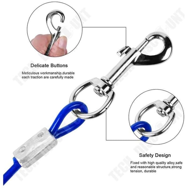 TD® Double Head Husdjurskoppel One Trail Två förlängd järnkedja Trådrep Dog Chain