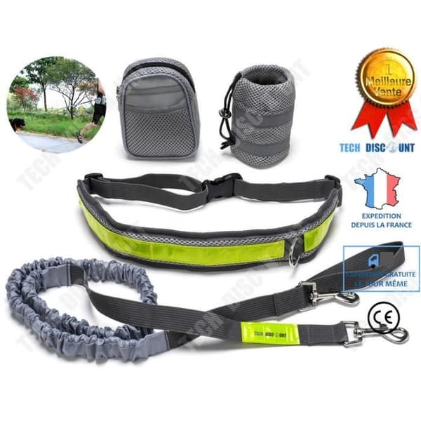 TD® hundpromenadsats koppel bananhalsband set reprem reflekterande husdjur elastisk infällbar