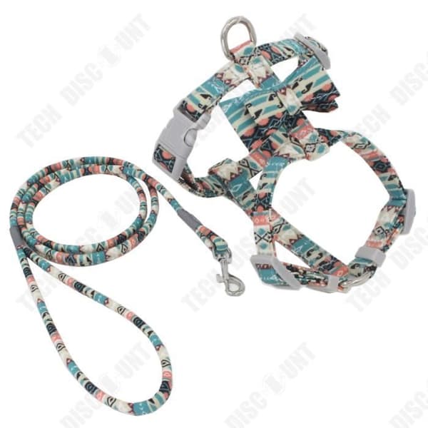 TD® Pet Hund Kattsele med justerbart tryckt Heavy Duty koppel Small Medium Heavy Duty Strap Co