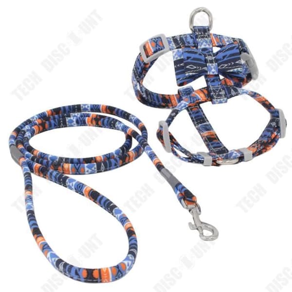 TD® Pet Hund Kattsele med justerbart tryckt Heavy Duty koppel Small Medium Heavy Duty Strap Co
