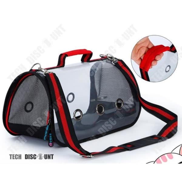 Transparent transportpåse - Tech Discount® - APTE + Oxford tyg - Storlek S - Panoramisk sikt