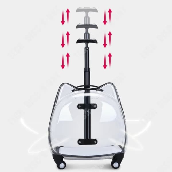 TD® Pet Trolley Box Kattväska Ta ut för att bära genomskinlig Pet Box Space Capsule Bagage