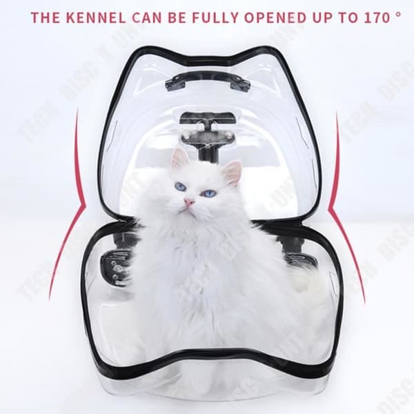 TD® Pet Trolley Box Kattväska Ta ut för att bära genomskinlig Pet Box Space Capsule Bagage