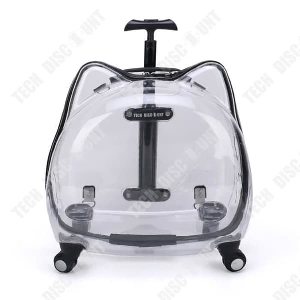 TD® Pet Trolley Box Kattväska Ta ut för att bära genomskinlig Pet Box Space Capsule Bagage