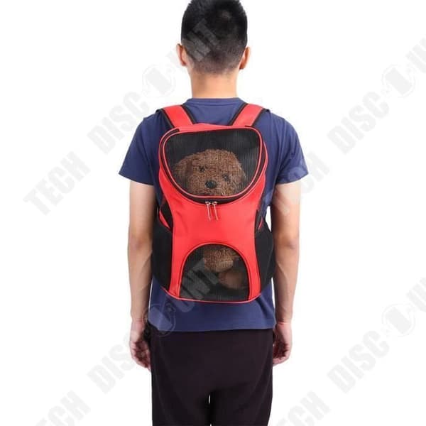 TD® Transportryggsäck för Hund Katt Djur Röd Ventilation Bra kvalitet Dubbelstängning Garanterad Säkerhet Mesh Nylon Polyeste