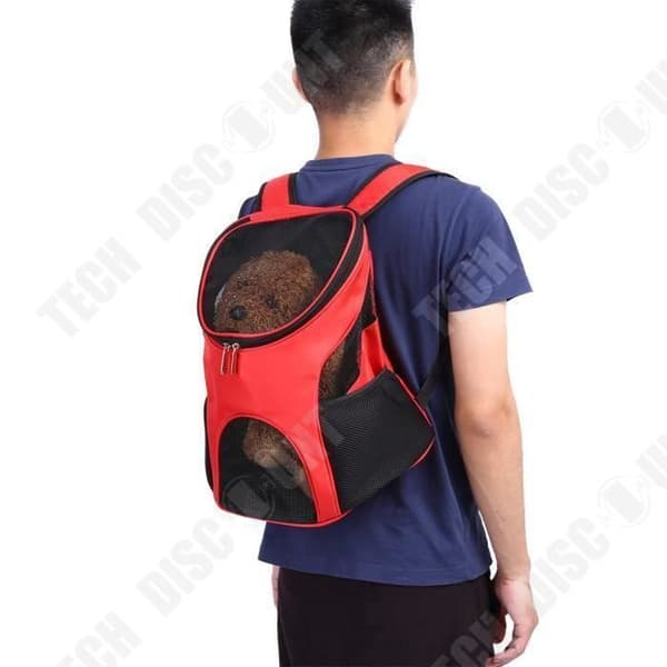 TD® Transportryggsäck för Hund Katt Djur Röd Ventilation Bra kvalitet Dubbelstängning Garanterad Säkerhet Mesh Nylon Polyeste
