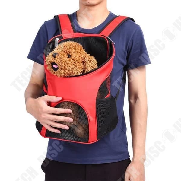 TD® Transportryggsäck för Hund Katt Djur Röd Ventilation Bra kvalitet Dubbelstängning Garanterad Säkerhet Mesh Nylon Polyeste