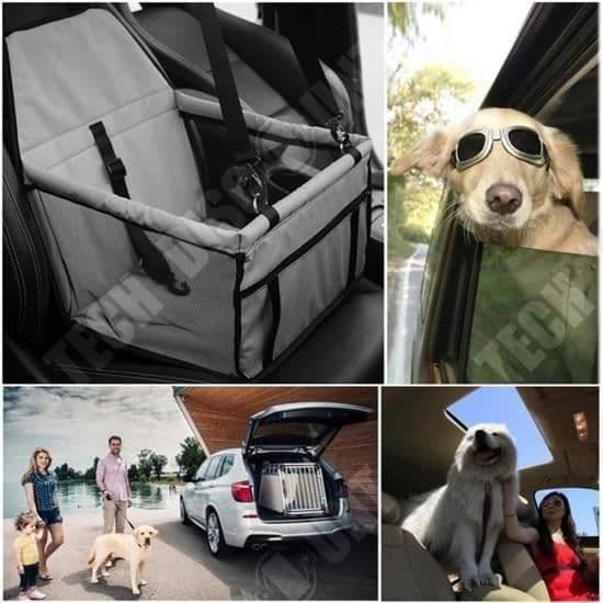 TD® Biltransportsätesväska för hund Katt/Säkerhetsskydd Bärare Rese Vattentät Andas Grå med dubbla remmar