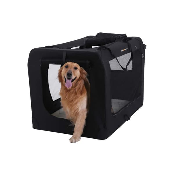 Transportkasse, Feandrea Hundekasse, 102x69x69 cm, Beige
