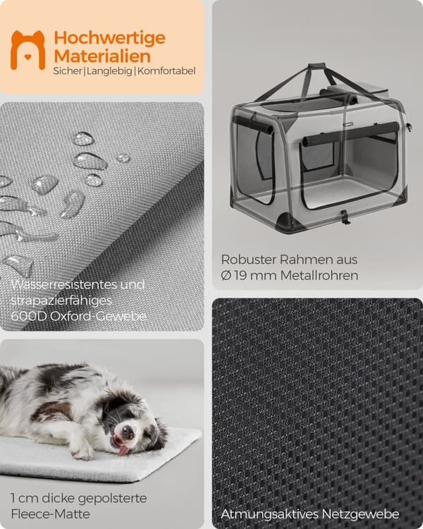 Produkttitlen til oversættelse: "Dog Crate, Feandrea, 60x40x40 cm, Blue"