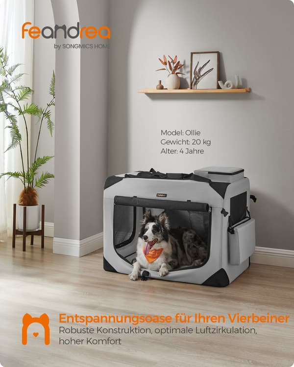 Produkttitlen til oversættelse: "Dog Crate, Feandrea, 60x40x40 cm, Blue"