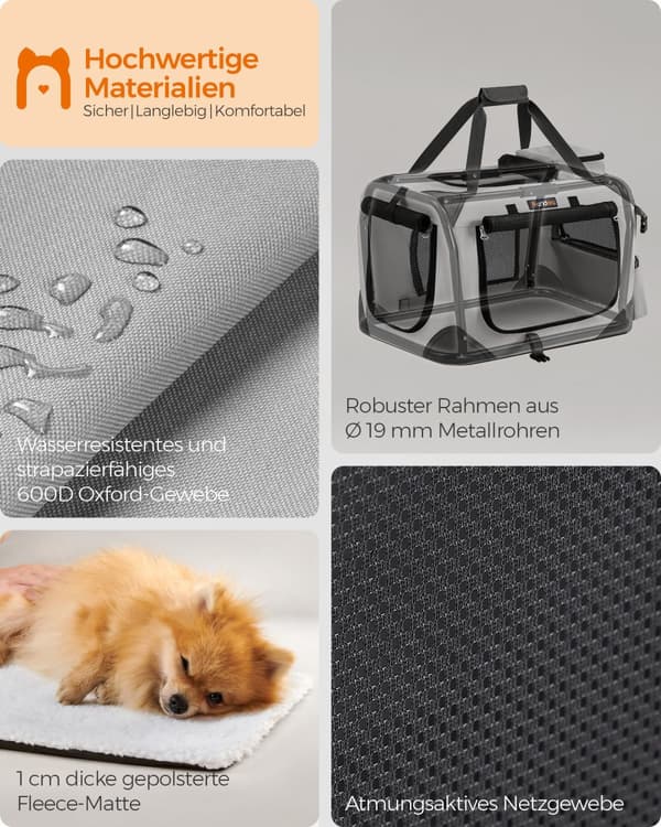Produkttekst til oversættelse:"Dog Crate, Feandrea, 60x40x40 cm, Blue" Oversættelse:"Hundebox, Feandrea, 60x40x40 cm, Blå"