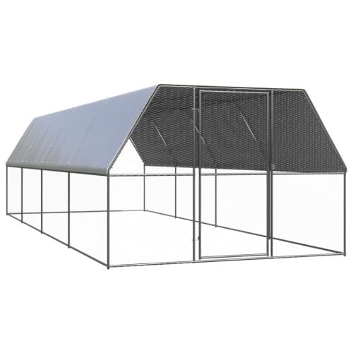 Hönsbur för utomhusbruk 3x8x2 m galvaniserat stål