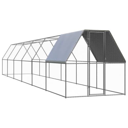 Hönsbur för utomhusbruk 2x12x2 m galvaniserat stål