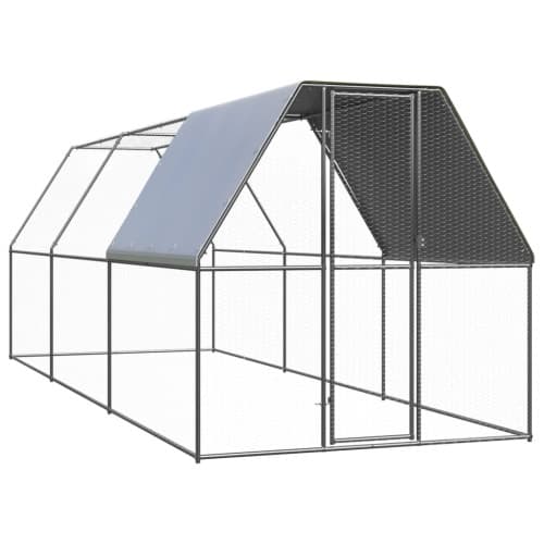 Hönsbur för utomhusbruk 2x6x2 m galvaniserat stål