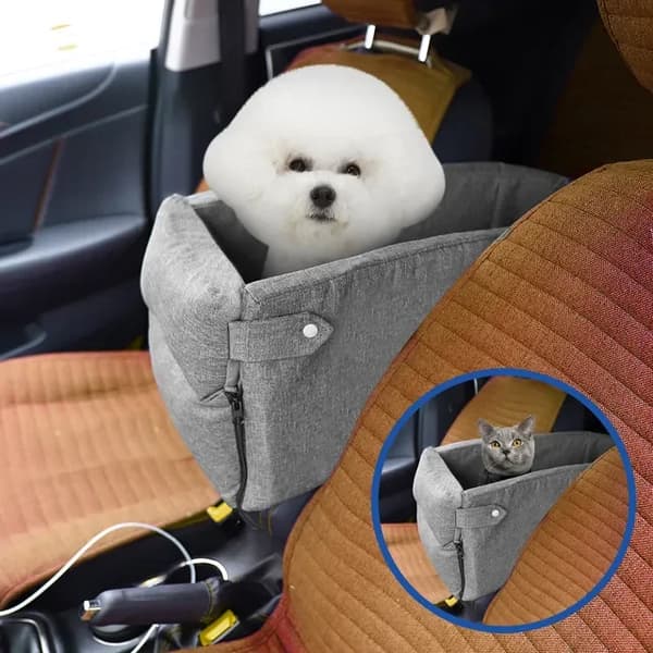 Koiranpentu Kissasänky autoon, Mukava kangasmateriaali, Sopii pienille roduille,Harmaa, Yksi Koko
