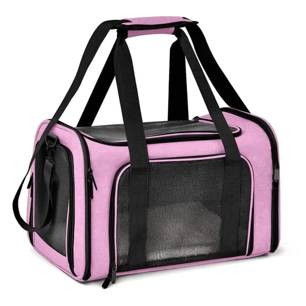 Hundetransporttaske, Godkendt til Flyrejser, Vandtæt Design,Pink, 50x34x34cm