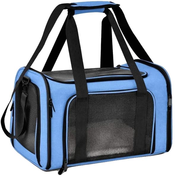 Hundetransporttaske, Godkendt til Flyrejser, Vandtæt Design,50x34x34cm, Blå