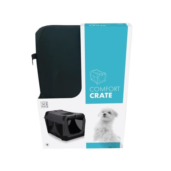 Transportbur för hund - MPETS - Comfort Crate M - Fällbar - Svart