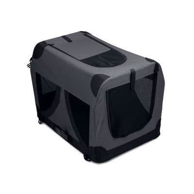 Transportbur för hund - MPETS - Comfort Crate M - Fällbar - Svart