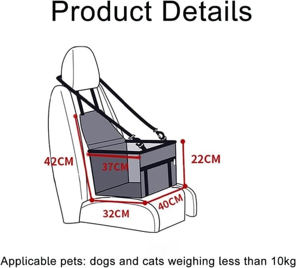 Autostol til hund / selepude-40x32x25 cm -Hundeholder, Autostol til hunde eller katte