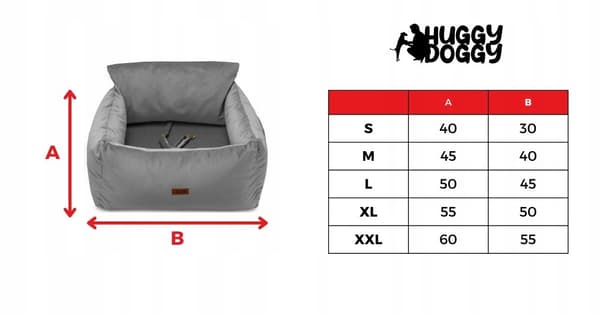 Autostol til hund, lille transportkasse, York, Chihuahua, HUGGY DOGGY S