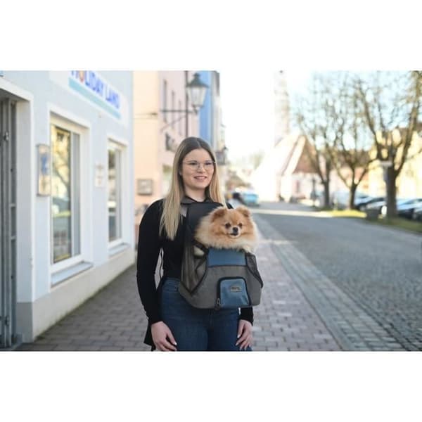 Transportväska fram - KERBL - Semester - Grå/blå - 31x24x38 cm - Hållbar Oxford-tyg