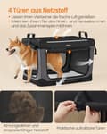 Miniatyrbillede 4 af 6: Foldbar hundekasse, Feandrea PDC016B01, 76,2x53,4x53,4 cm, Blæksort