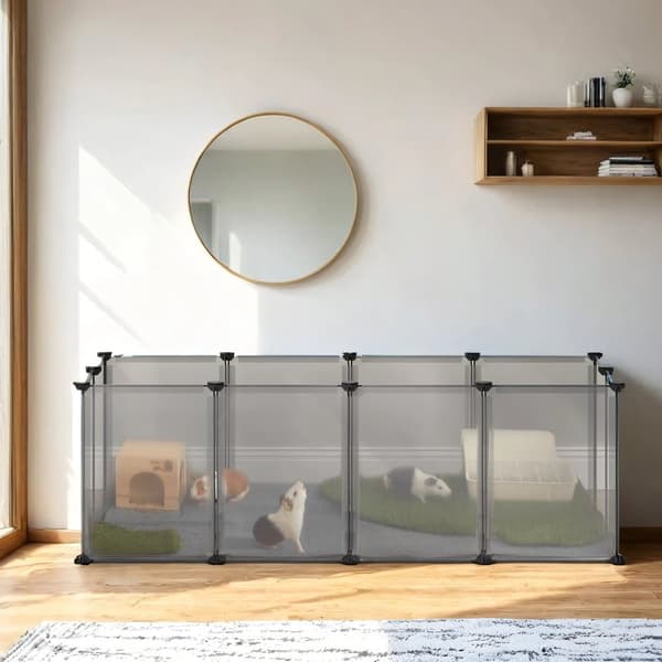 Leikkikehä, SONGMICS, 125x63x42 cm, Harmaa