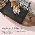 Miniatyrbild 3 av 5: Hundbur, Hopfällbar Hundbox med 2 Dörrar, 122x74.5x80.5 cm, Svart