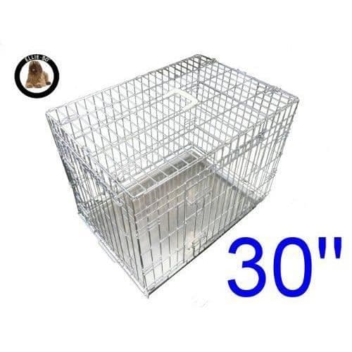 Fällbar låda - Ellie-Bo - Medium - Silver - Anti-Chew metallbricka - 30"