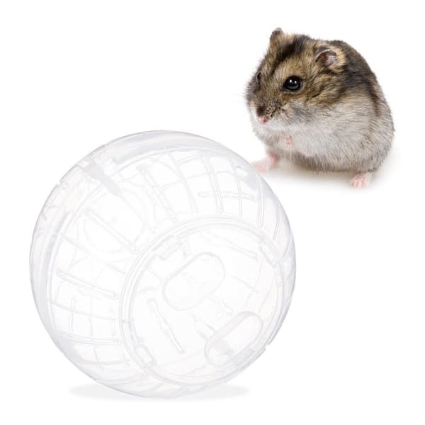 Relaxdays Boule hamster, leksak för gnagare, tillbehör, mus, optimal lufttillförsel, plast, 14 cm, genomskinlig