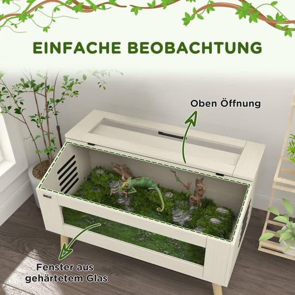 Terrarium, 140L, 100x50x60 cm, Naturtræ