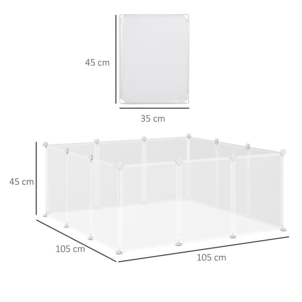 Pet løbegård, D06-101, 105x105x45 cm, Hvid