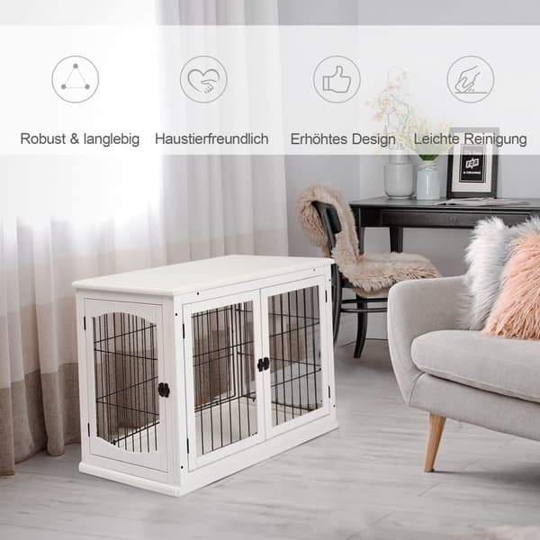 Hundehus, 81x58.5x66 cm, Hvid