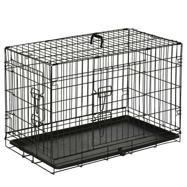 Kæledyrstransportkasse, 76x46x52 cm, Sort