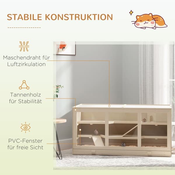 Hamsterbur, 115x57x55 cm, Naturträ