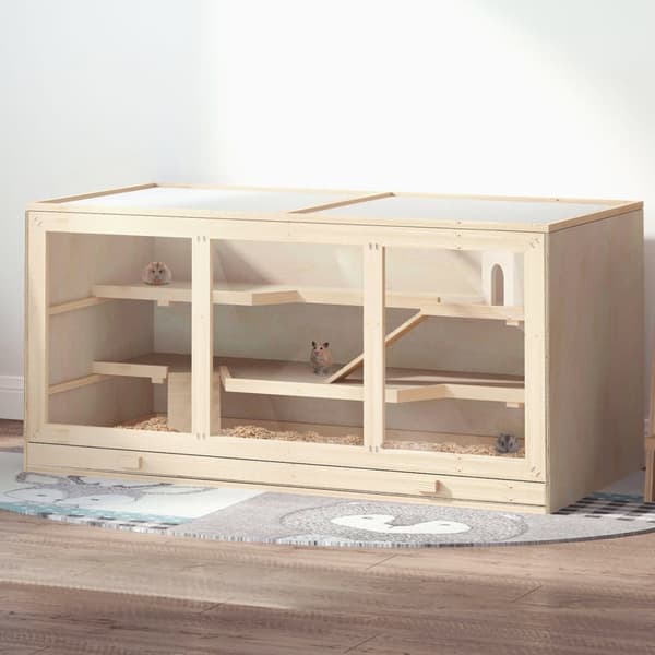 Hamsterbur, 115x57x55 cm, Naturligt Træ