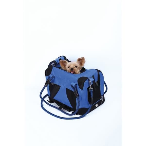 Transportväska - M PETS - REMIX 2 i 1 Blå - 41 x 28 x 28 cm - Fällbar - Lätt - Bälsörem