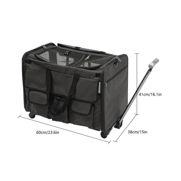 Pet Transporttaske, Åndbar Design, Rummelig Kapacitet,sort