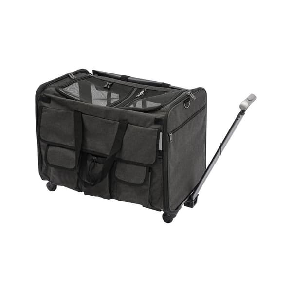 Pet Transporttaske, Åndbar Design, Rummelig Kapacitet,sort