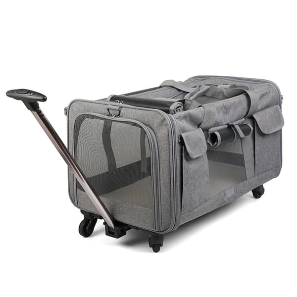 Bærbar Hundetrolley, Rummelig 60x43x39 cm Design, Nem Mobilitet,Grå
