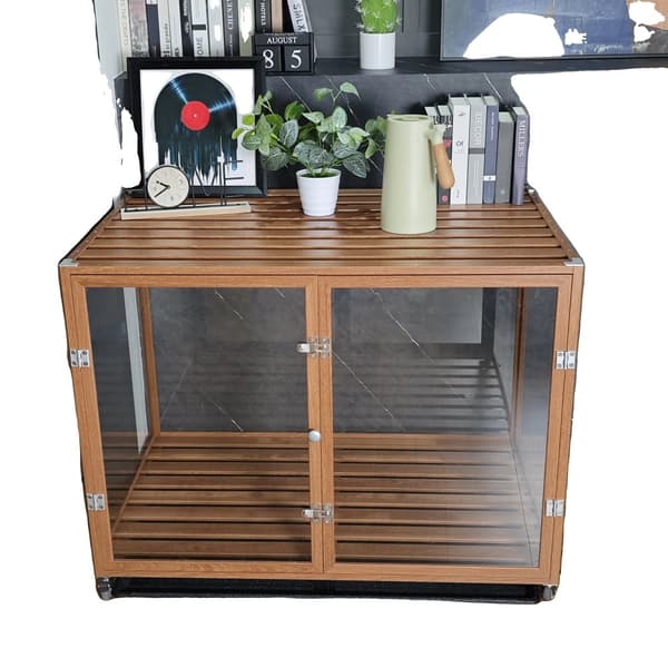 Transparent hundebur, holdbar aluminiumsramme, nem rengøring,Medium 30 tommer
