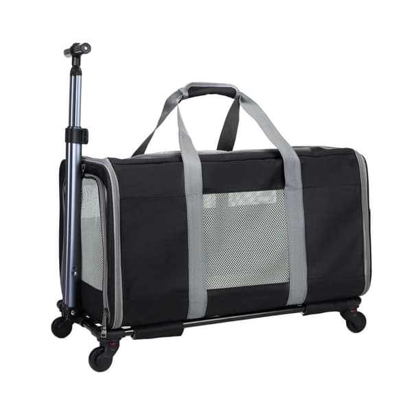 Pet Trolley Bag, Rummelig 60x40x35 cm Design, Multifunktionelle Bære Muligheder,sort