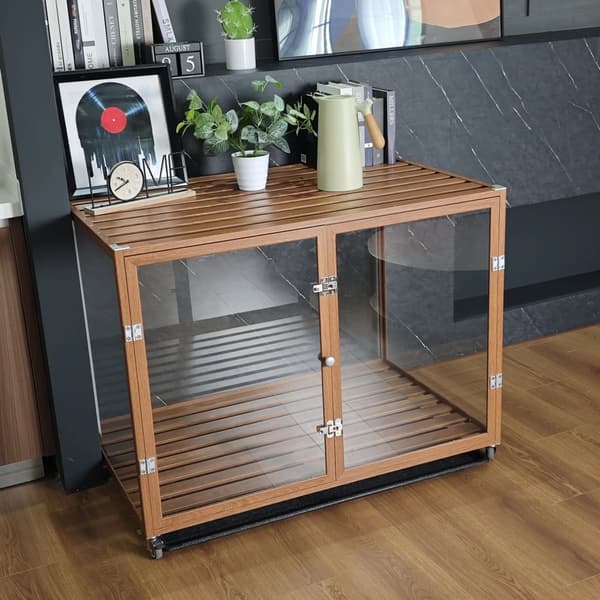Transparent hundebur, holdbar aluminiumsramme, nem rengøring,Ekstra Stor 42 tommer