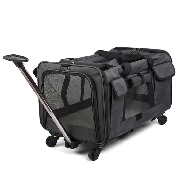 Pet Trolley Case, Åndbar Design, Sammenfoldelig og Bærbar,MØRKE GRÅ