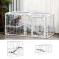 Miniatyrbillede 2 af 2: Pet Hegn,143x74x140 cm(16 paneler), Hvid
