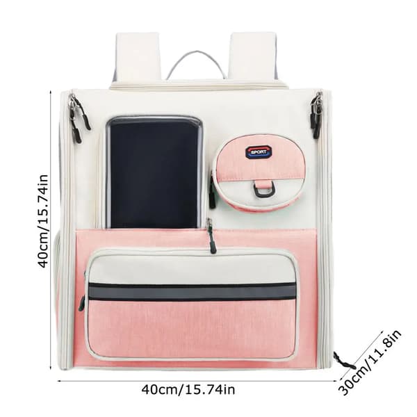 Pet Carrier Rygsæk, Åndbart Materiale, Fashionabelt Design,Lyserød